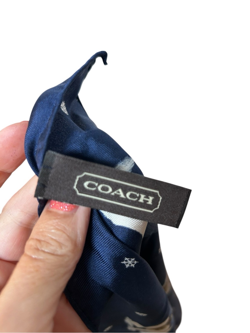 Coach silk Jack Russel dog Christmas scarf snowflake Christmas old money preppy - Picture 4 of 5